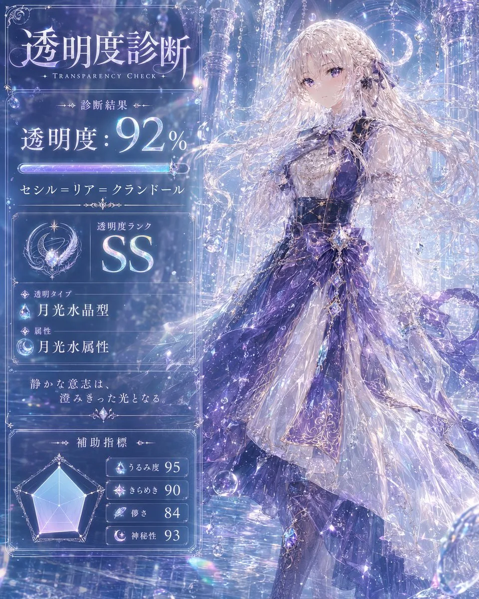 Moonlit Transparency Check Card reference