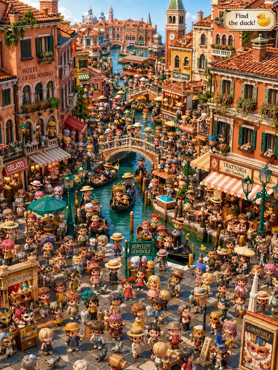 Hidden Duck in Chibi Venice reference