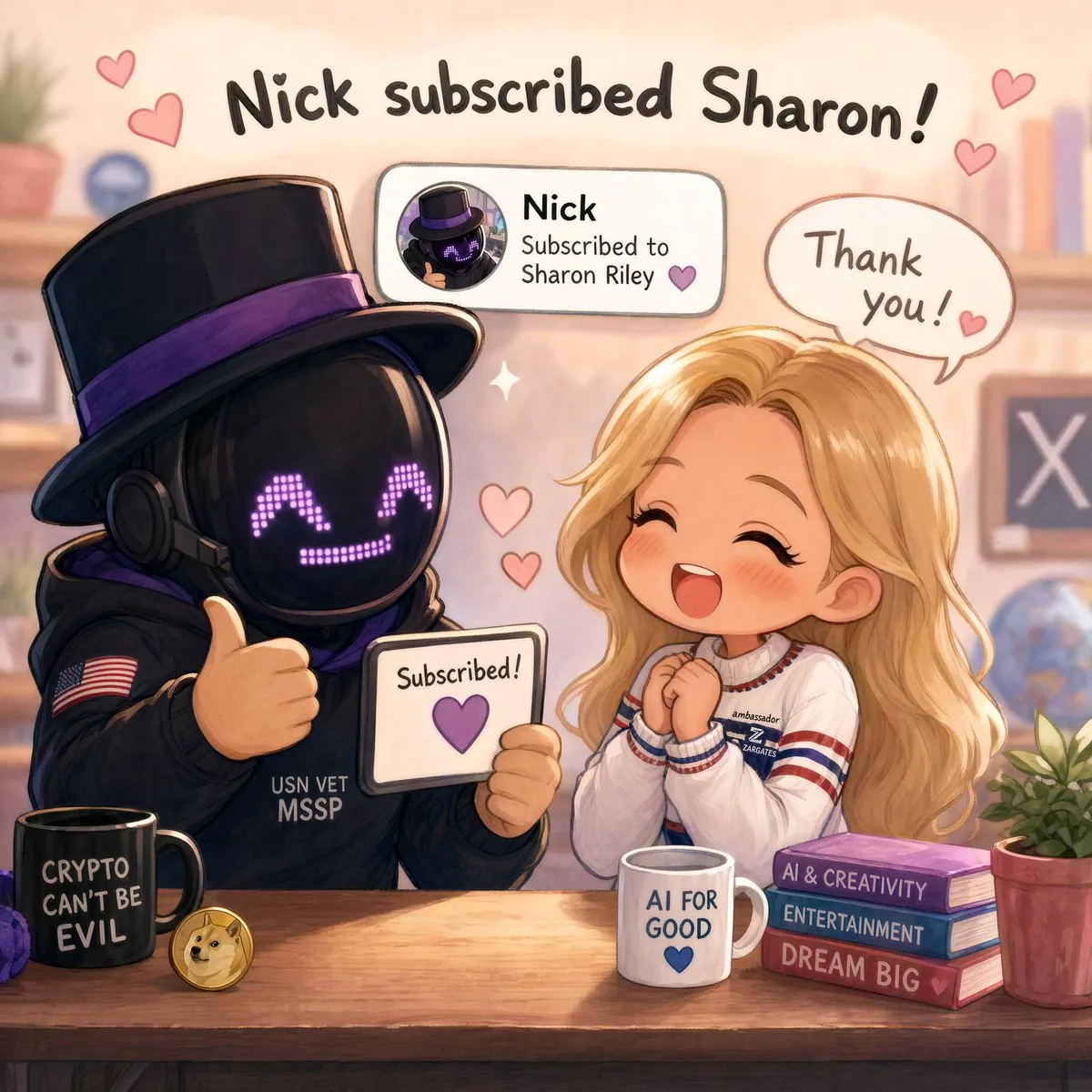Cute Subscription Celebration Illustration reference