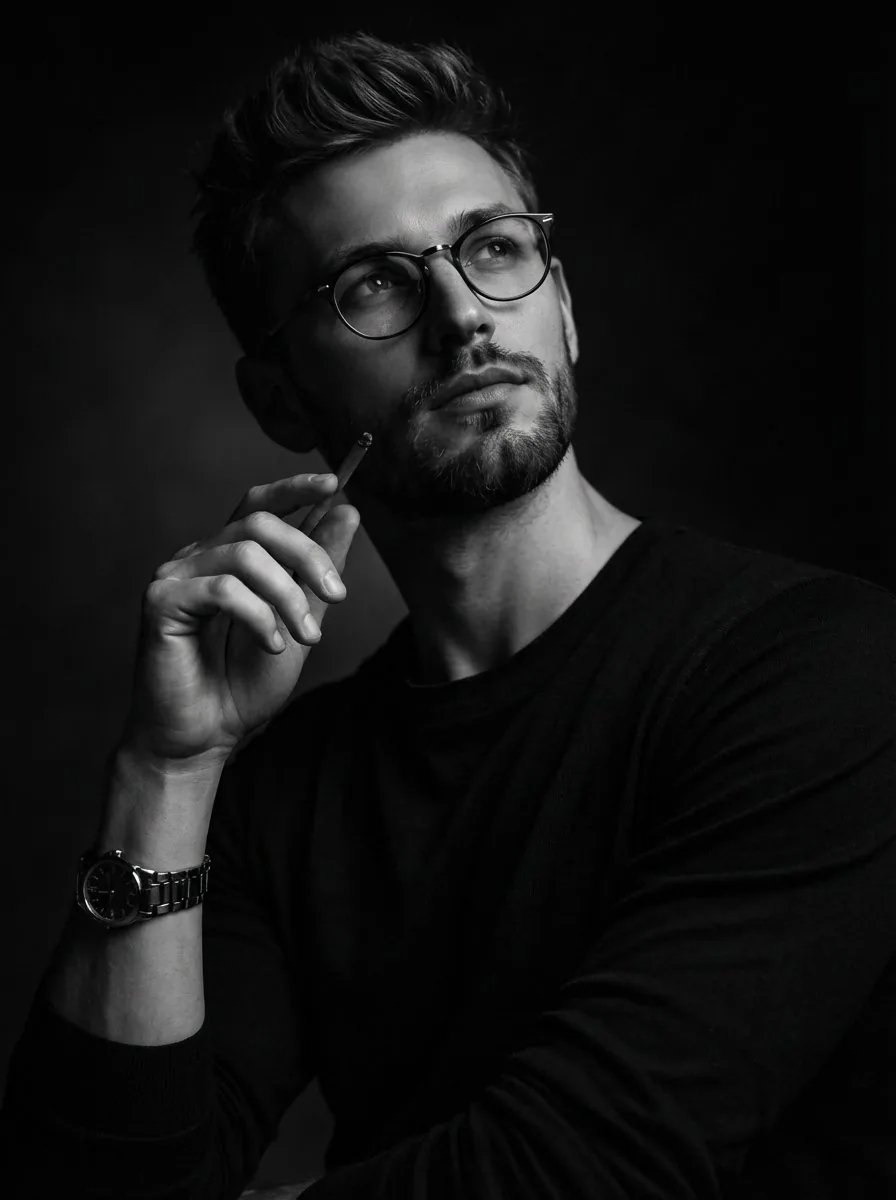 Moody Black and White Fine Art Portrait reference