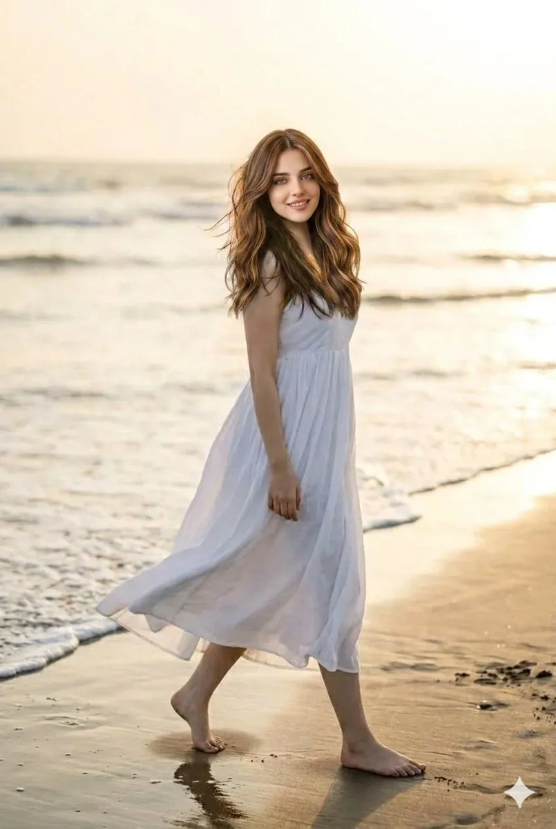 Sunset Beach Walk Portrait reference