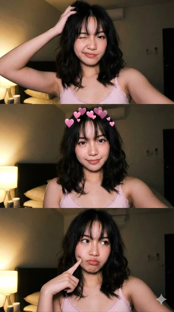 JSON Prompt for Vertical Triptych Selfie of Jenna Ortega Lookalike - Nano Banana Pro AI Prompt for Social Media Post reference