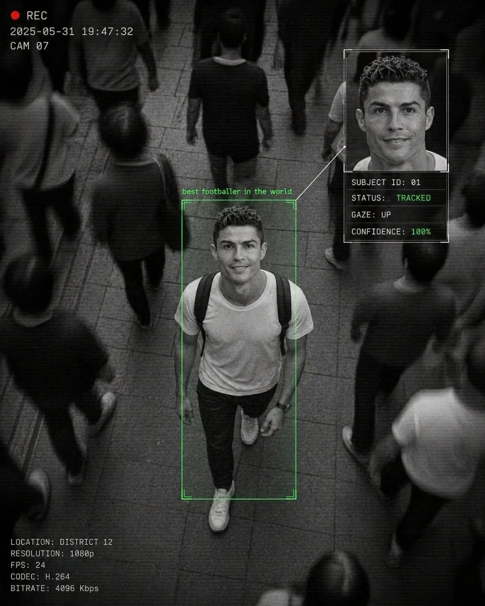 Cinematic Surveillance Interface Aesthetic reference
