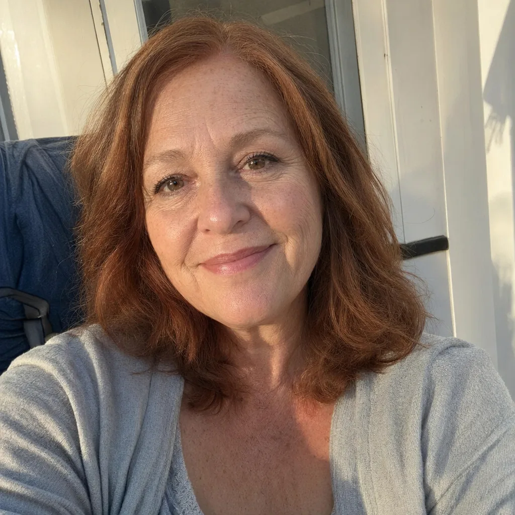 Realistic Golden-Hour Porch Selfie reference
