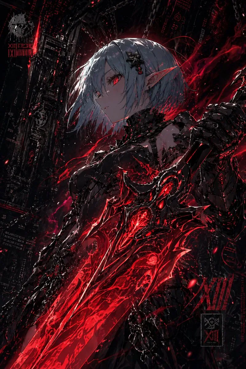 Dark Cyber Elf With Crimson Blade reference