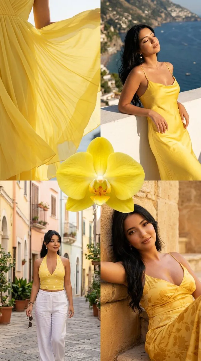 Amalfi Coast Summer Fashion Collage - Nano Banana Pro AI Prompt for Product Marketing reference