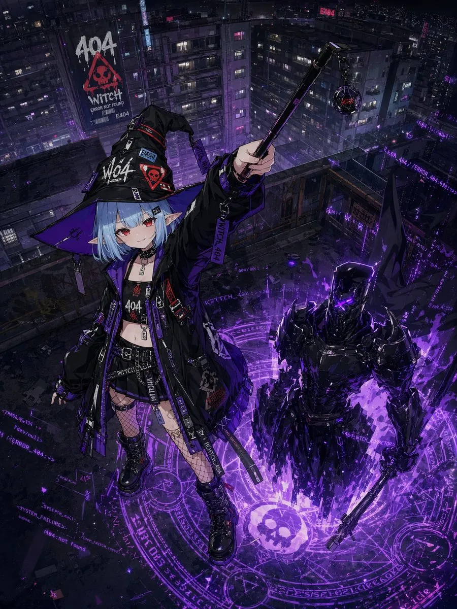 Cyberpunk 404 Witch Summoning reference