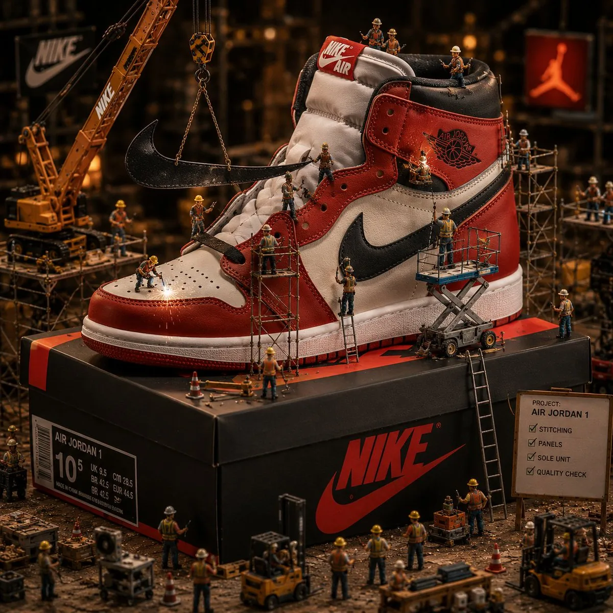Miniature Construction Sneaker Scene reference