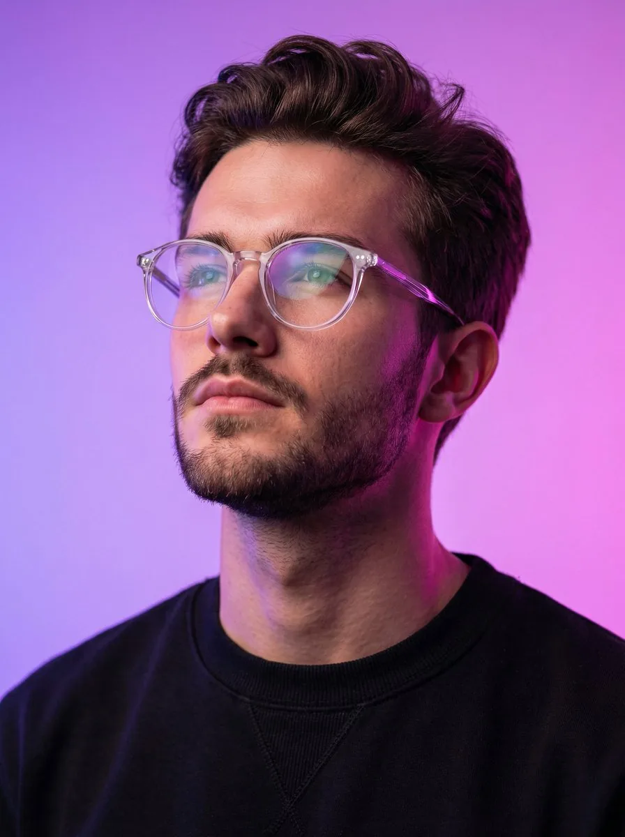 Cyber-modern portrait with neon lighting reference