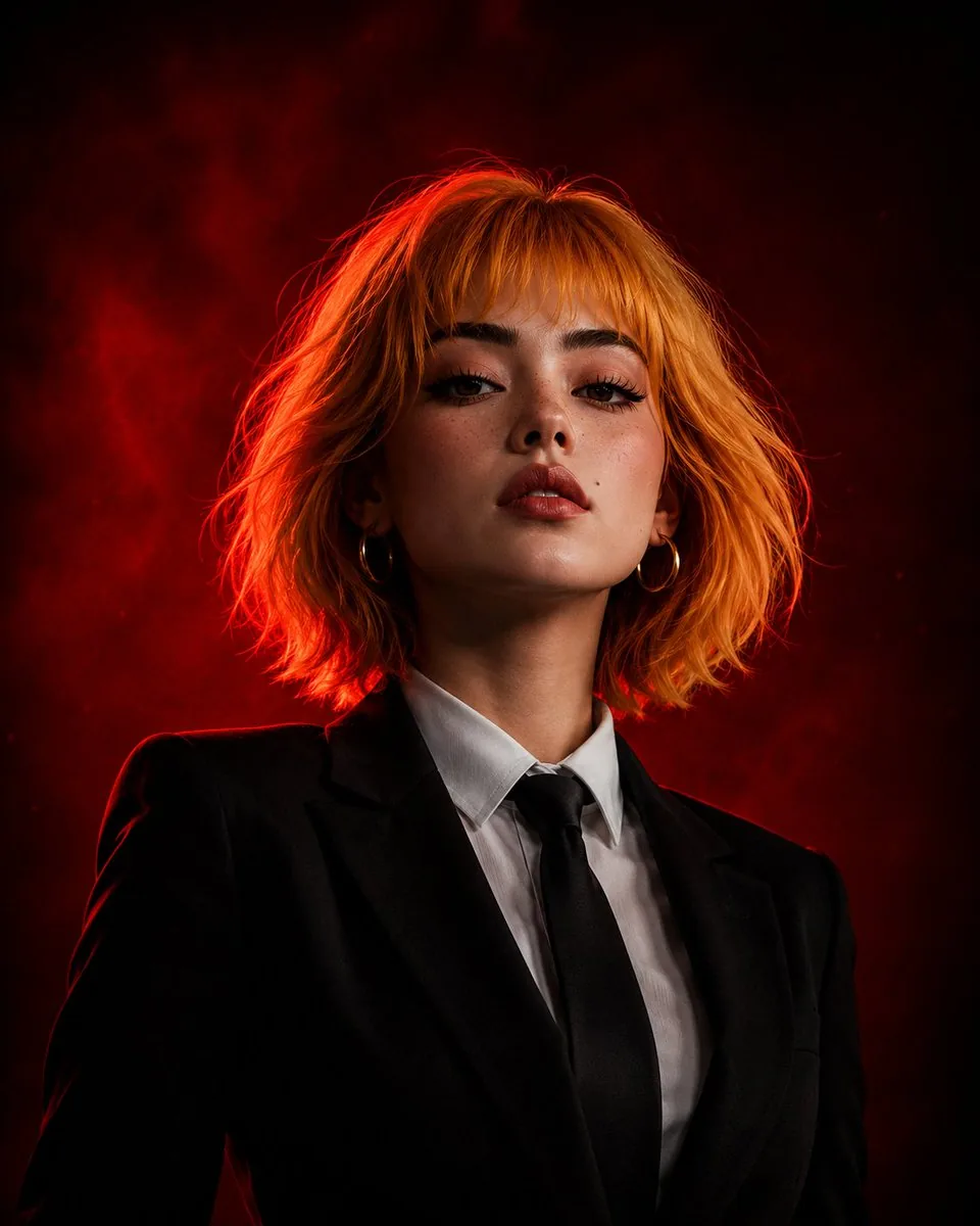 Cinematic Girl Boss Portrait reference