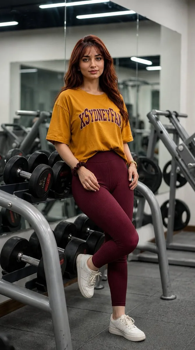 Gym Mirror Selfie Portrait reference