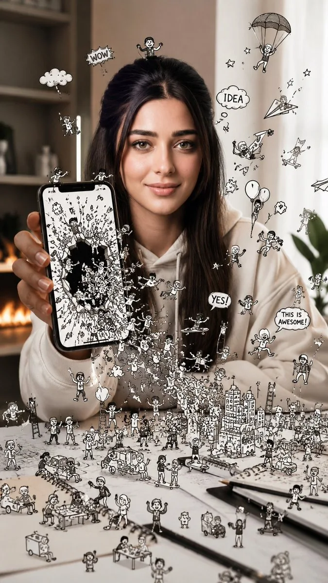 Shattered Phone Screen Doodle Portal reference