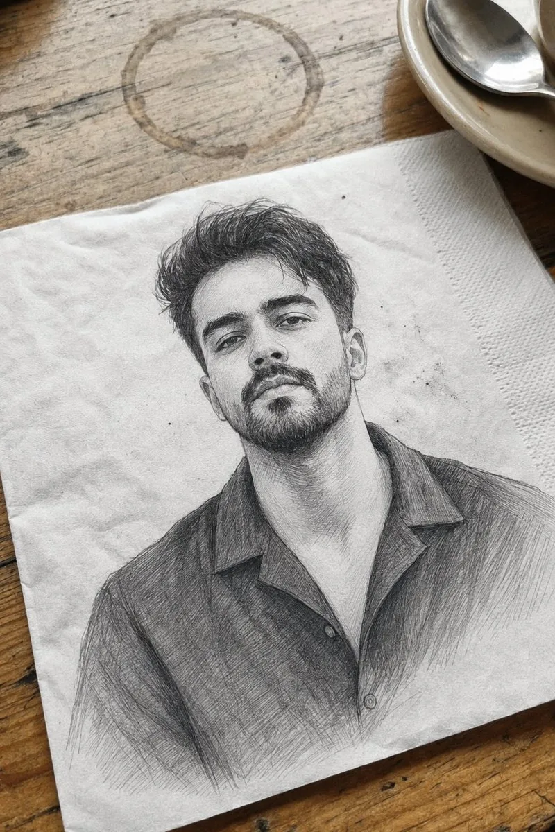 Professional Graphite Pencil Sketch Portrait reference