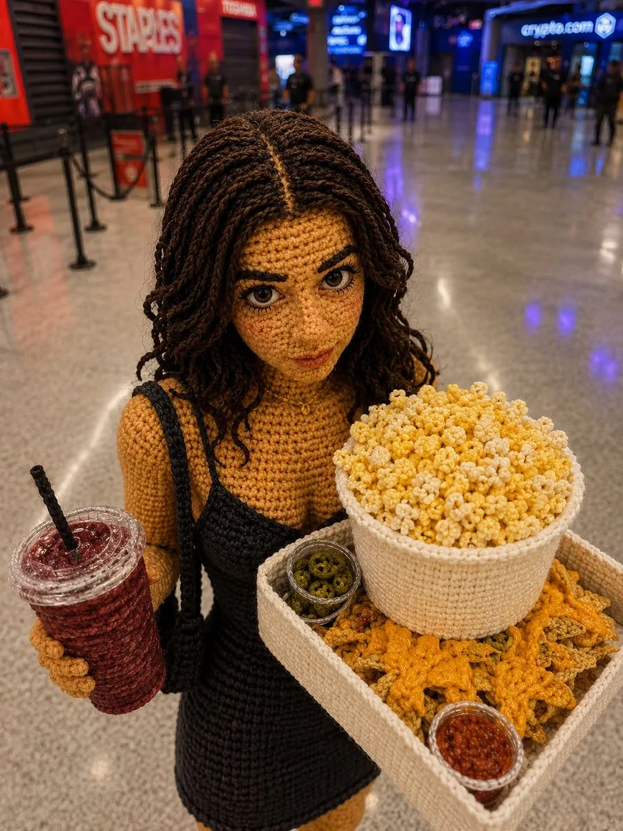 Crochet Doll Movie Snacks reference