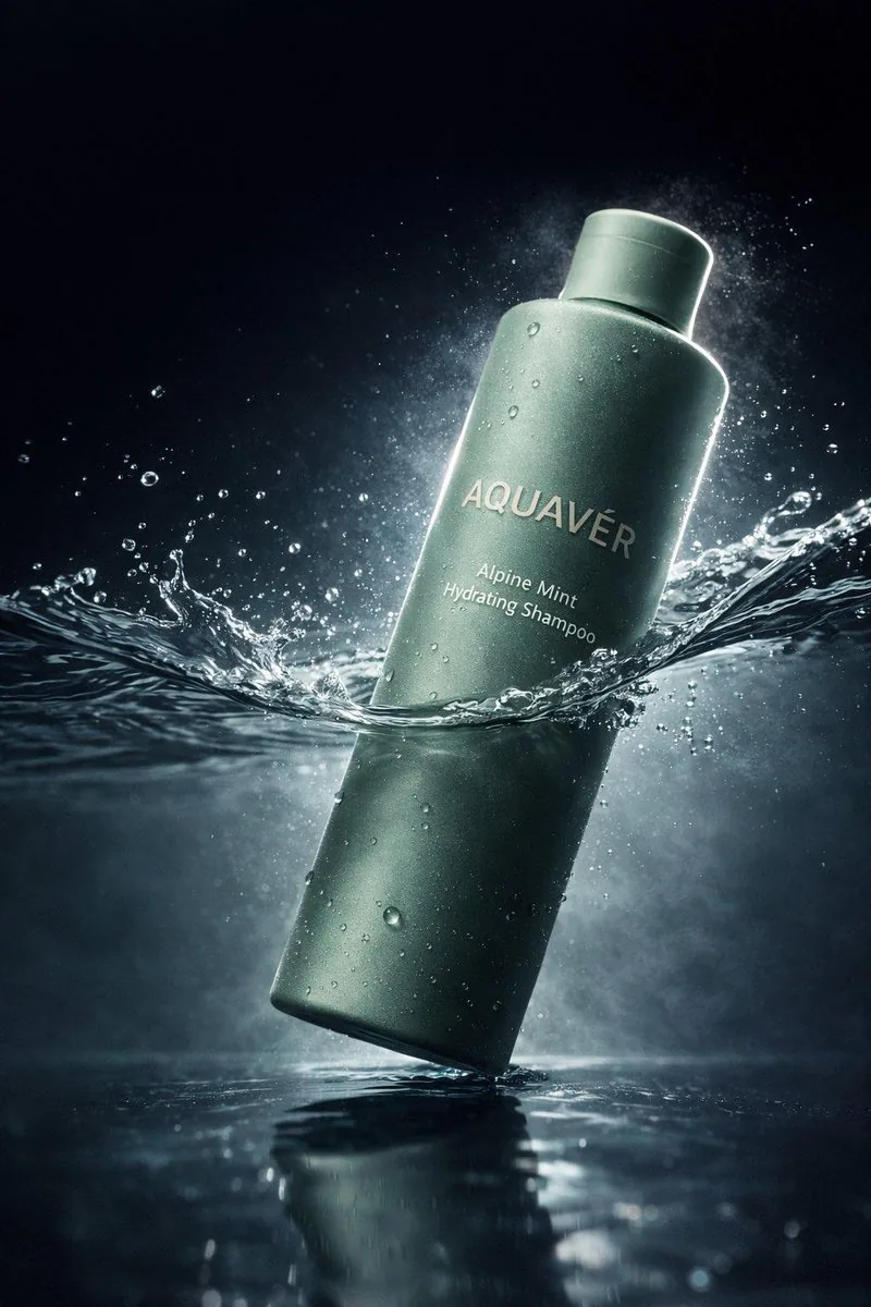 Luxury Shampoo Bottle Splash Commercial reference