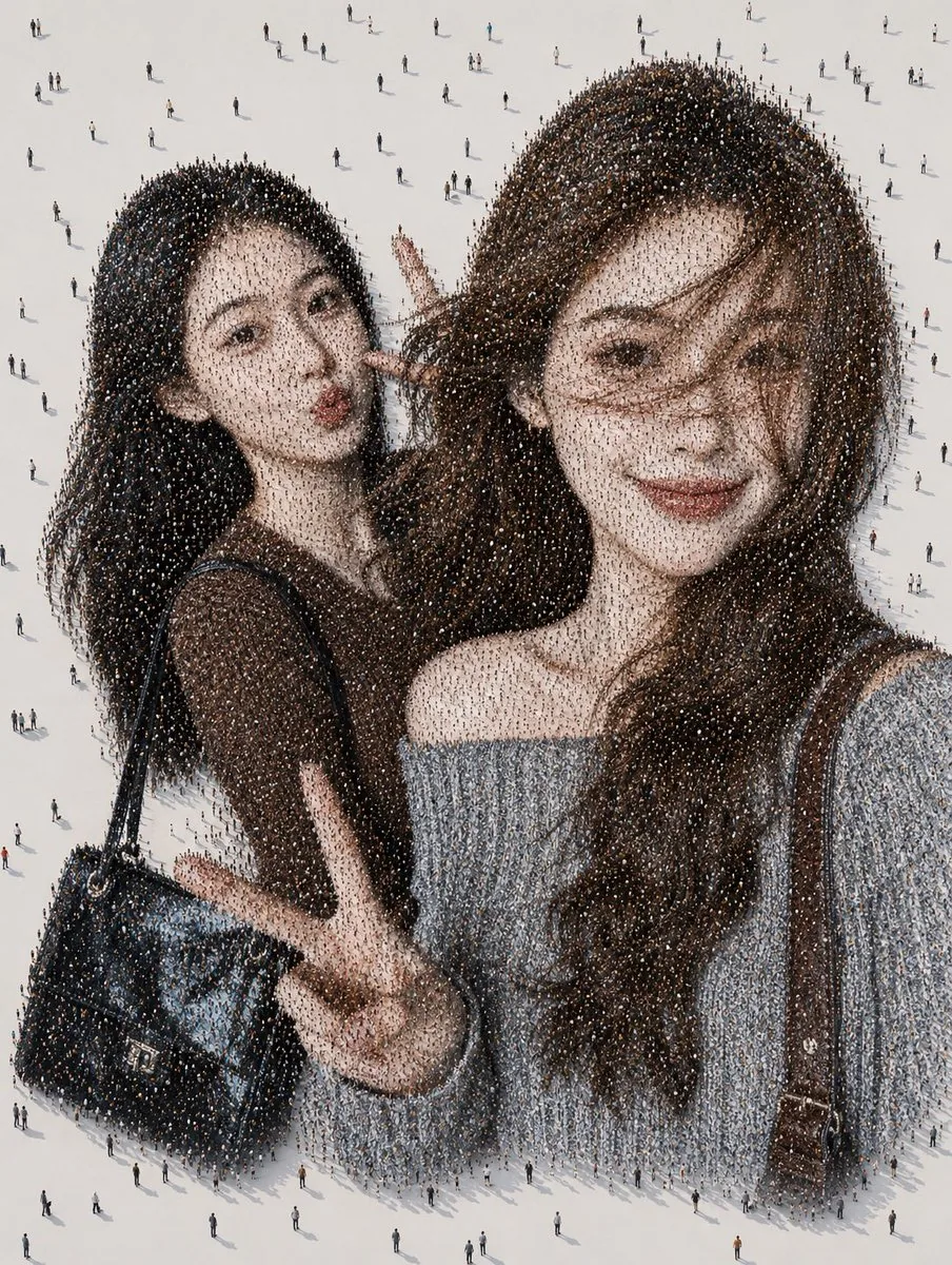 Crowd Mosaic Best Friends Selfie reference
