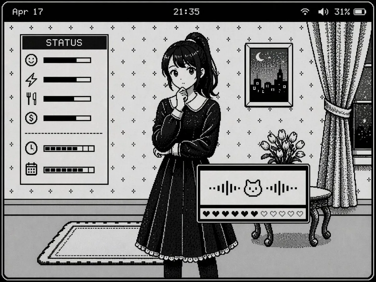 Retro Pixel Art UI Mockup reference