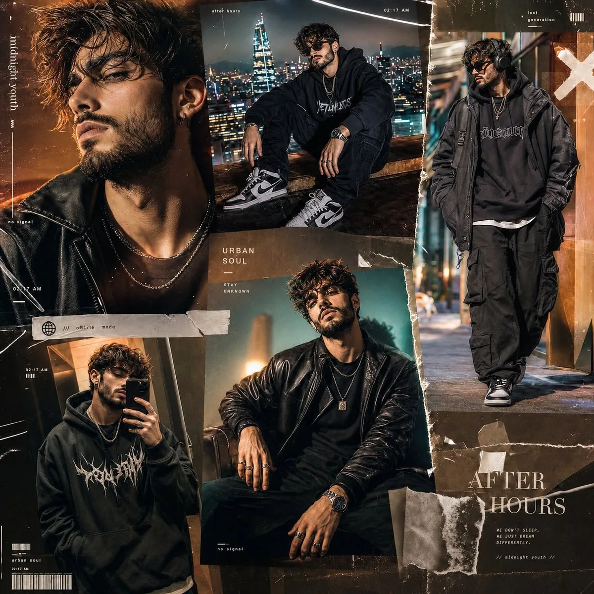 Premium Gen-Z Streetwear Fashion Collage reference