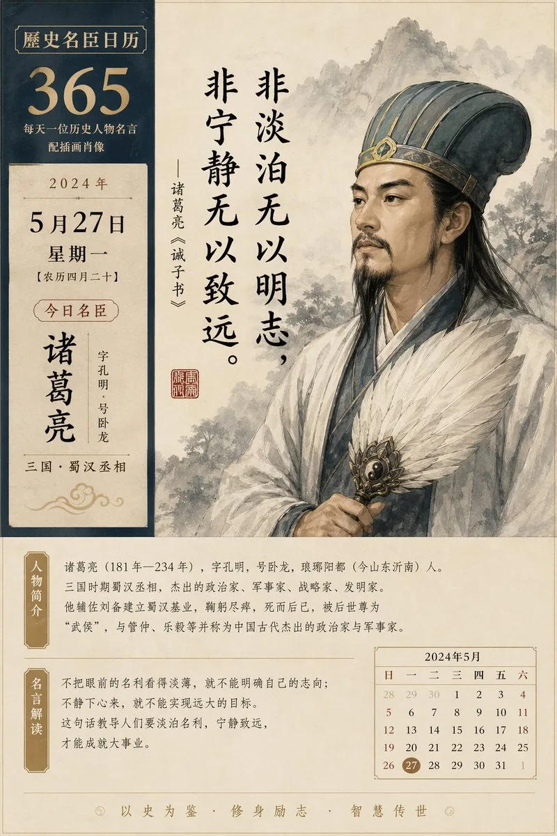Historical figure calendar prompt reference