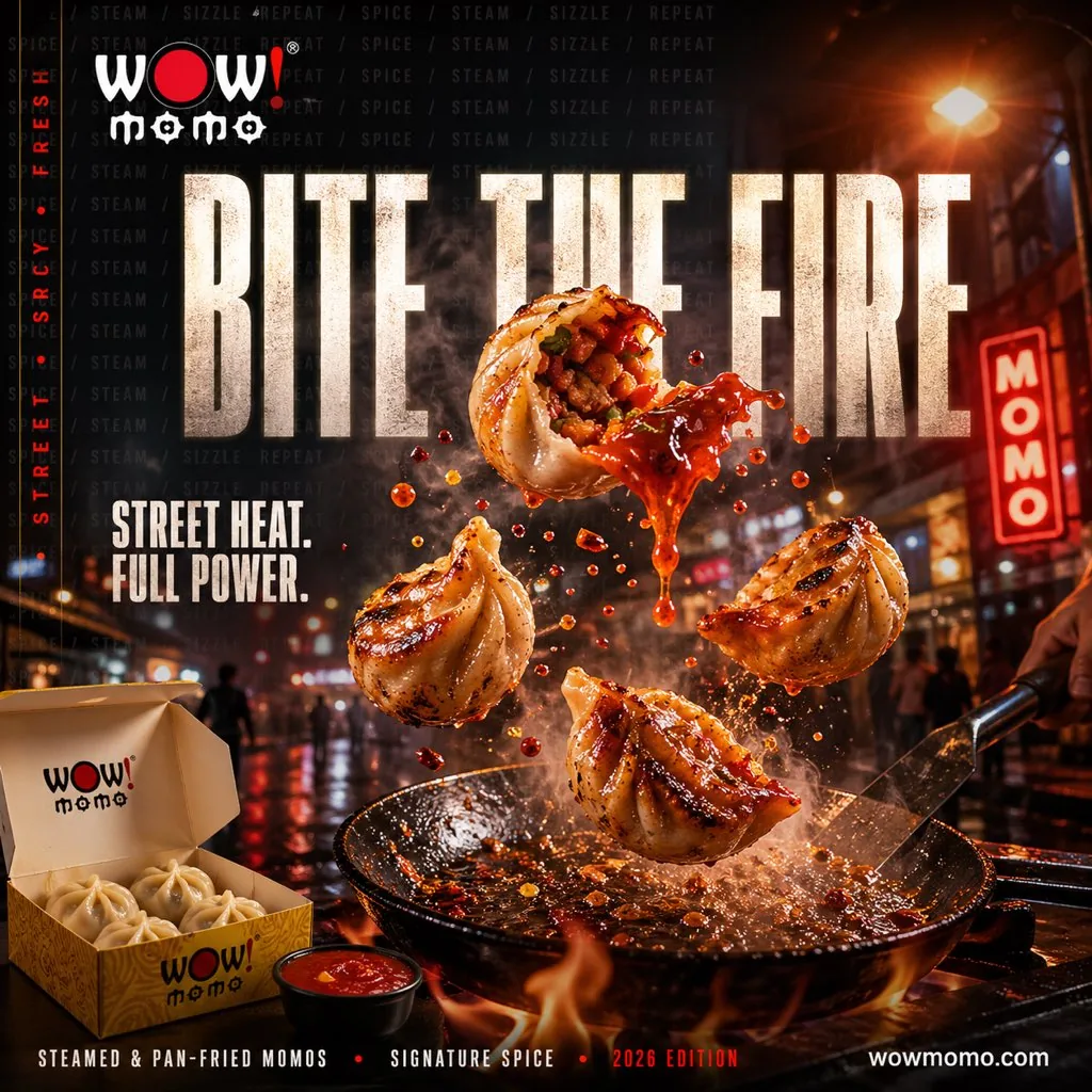 Cinematic Fiery Momo Street Food Ad reference