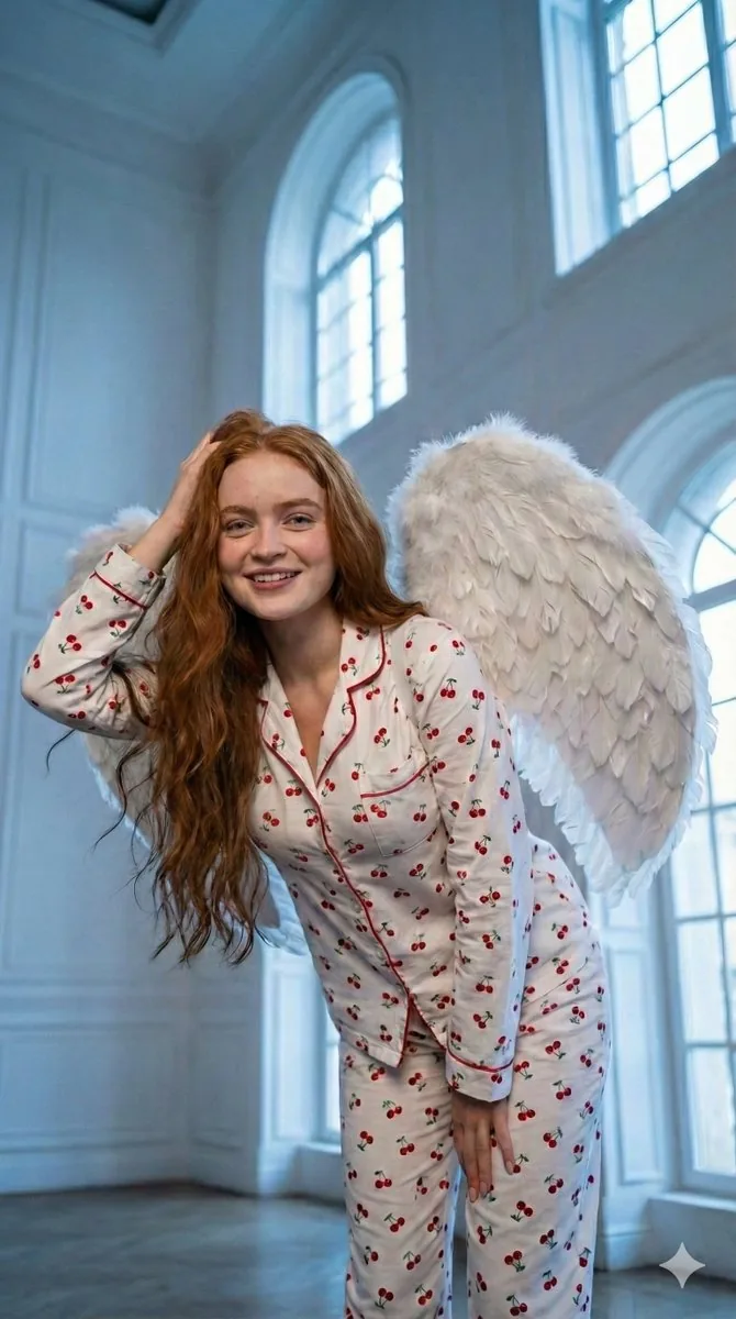 Low-Angle Angel Wings Portrait - Nano Banana Pro AI Prompt for Social Media Post reference
