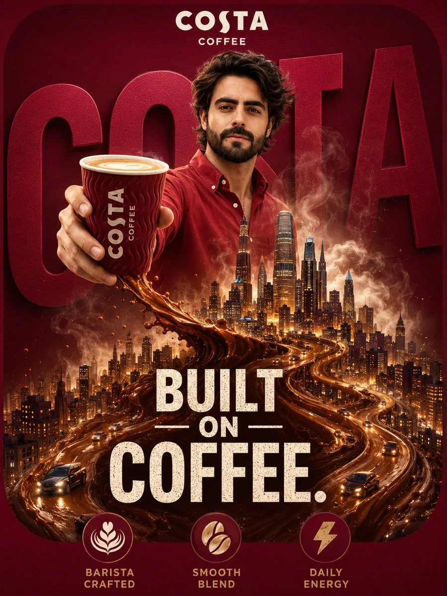 Surreal Coffee Ad Poster reference