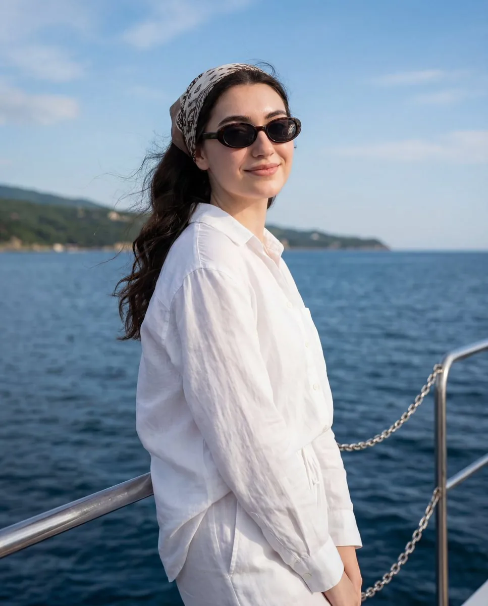 Serene Coastal Portrait with Identity Lock Prompt - Nano Banana Pro AI Prompt for Social Media Post reference
