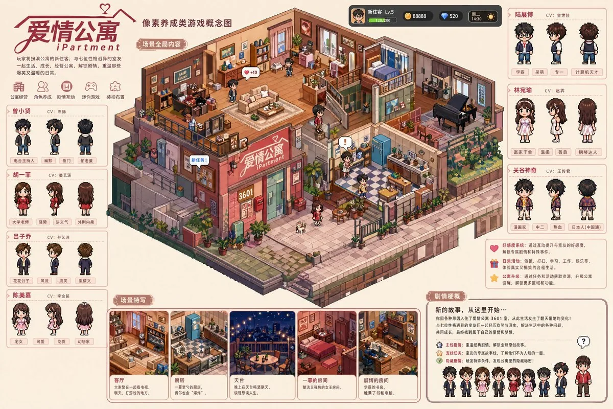 Pixel art game concept prompt reference