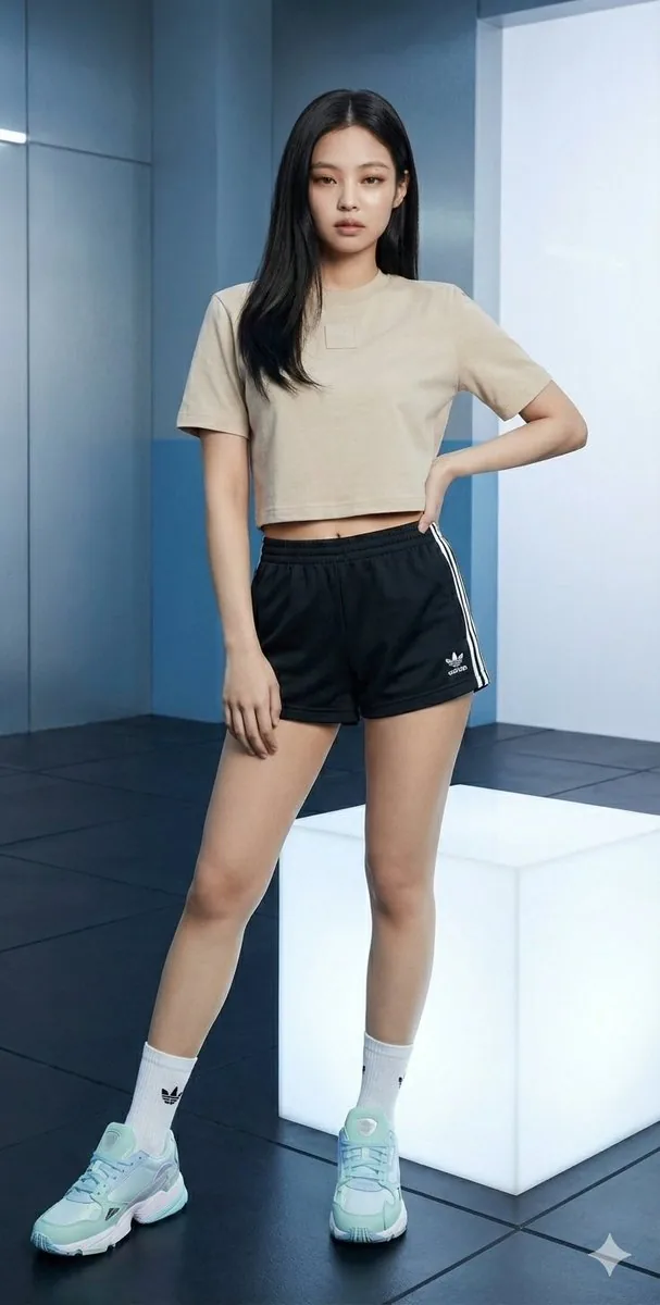 Jennie Kim Athleisure Editorial - Nano Banana Pro AI Prompt for Product Marketing reference