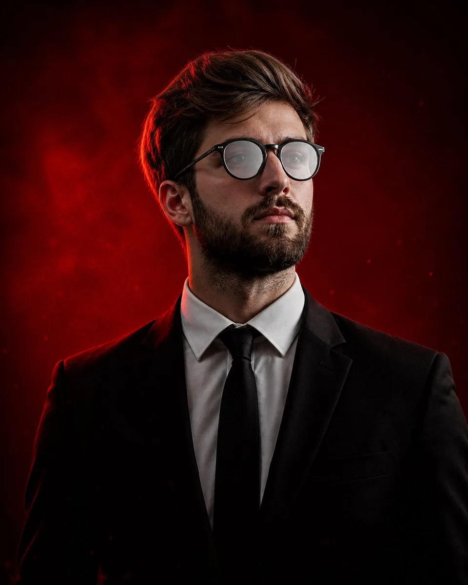 Cinematic Editorial Male Portrait reference