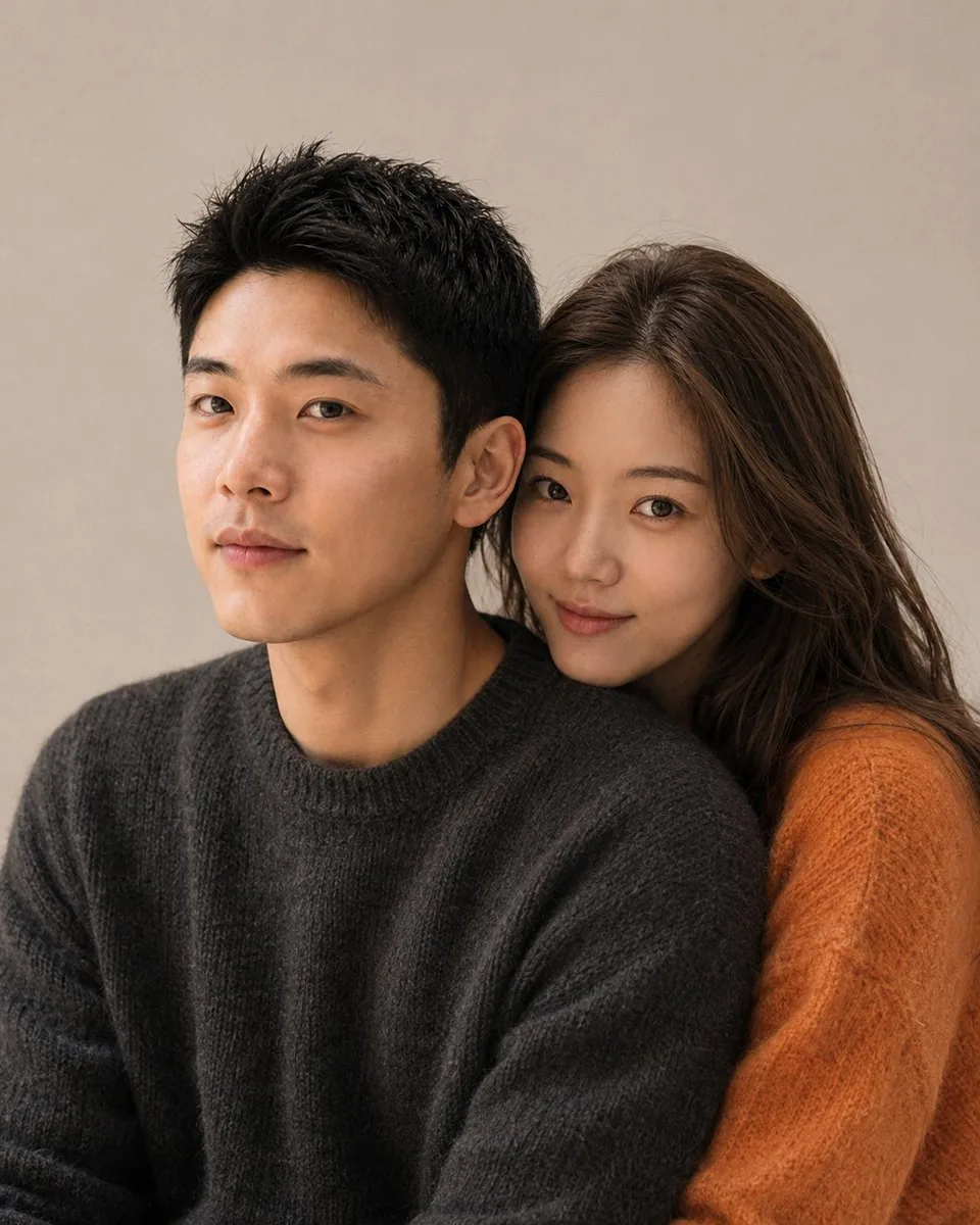 Korean Magazine Style Couple Portrait reference