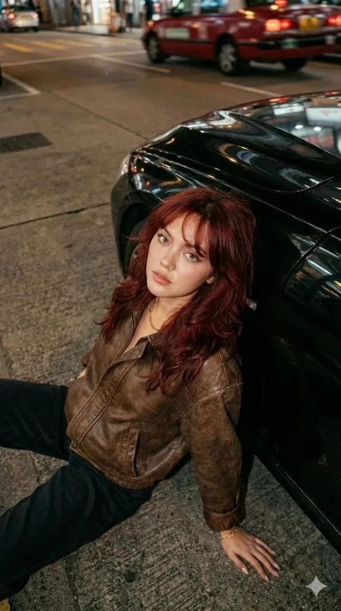 Cinematic Nighttime Street Portrait Prompt reference