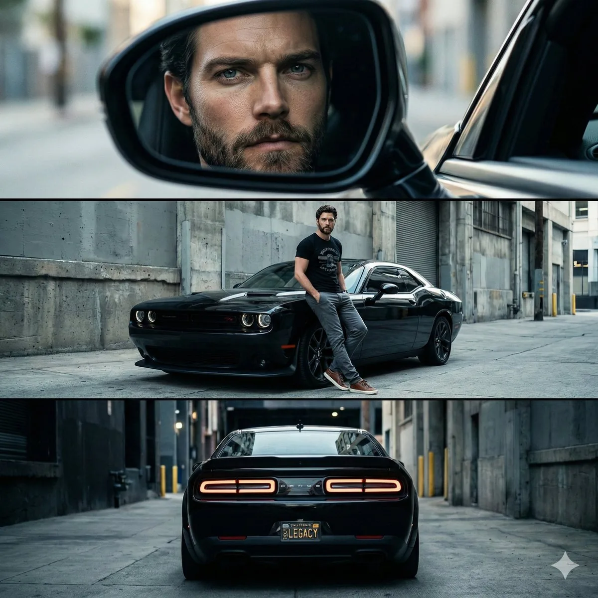 Cinematic Automotive Triptych Portrait Prompt - Nano Banana Pro AI Prompt for Product Marketing reference