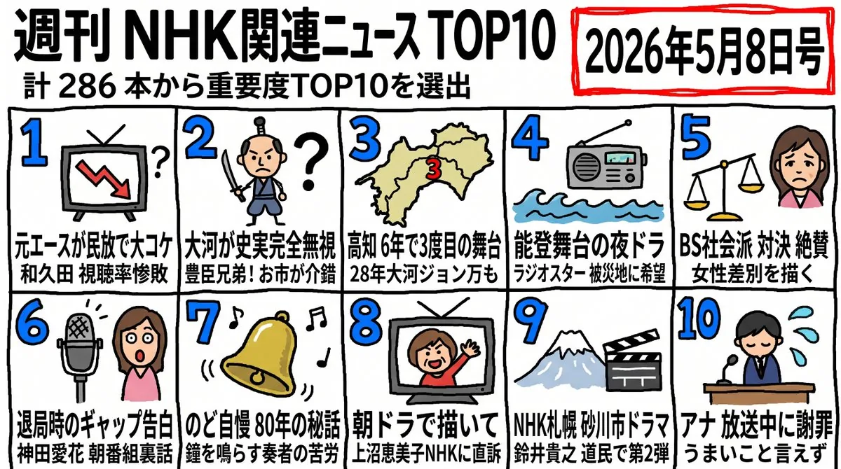 Hand-Drawn NHK News Top 10 Ranking reference