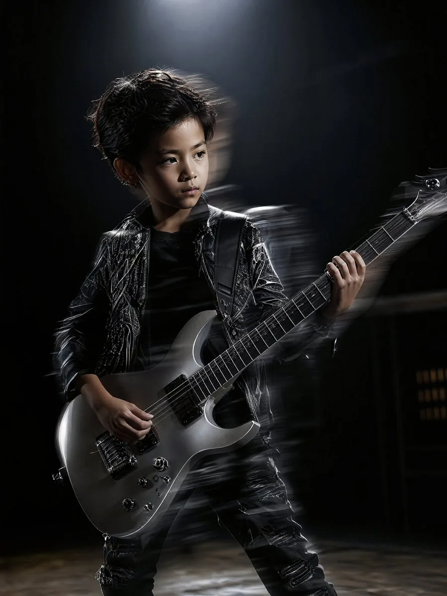Moody Guitarist Portrait reference