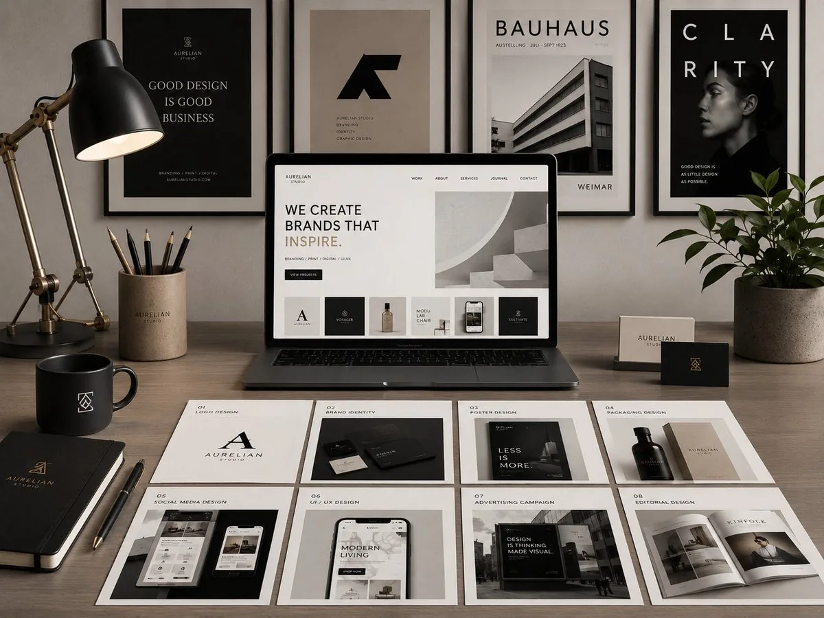 Premium Graphic Design Portfolio Mockup reference