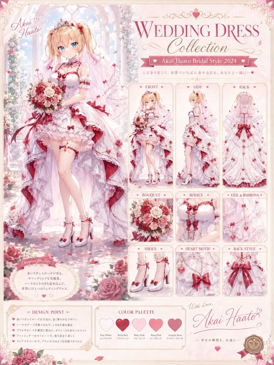 Anime Bridal Dress Collection Sheet reference