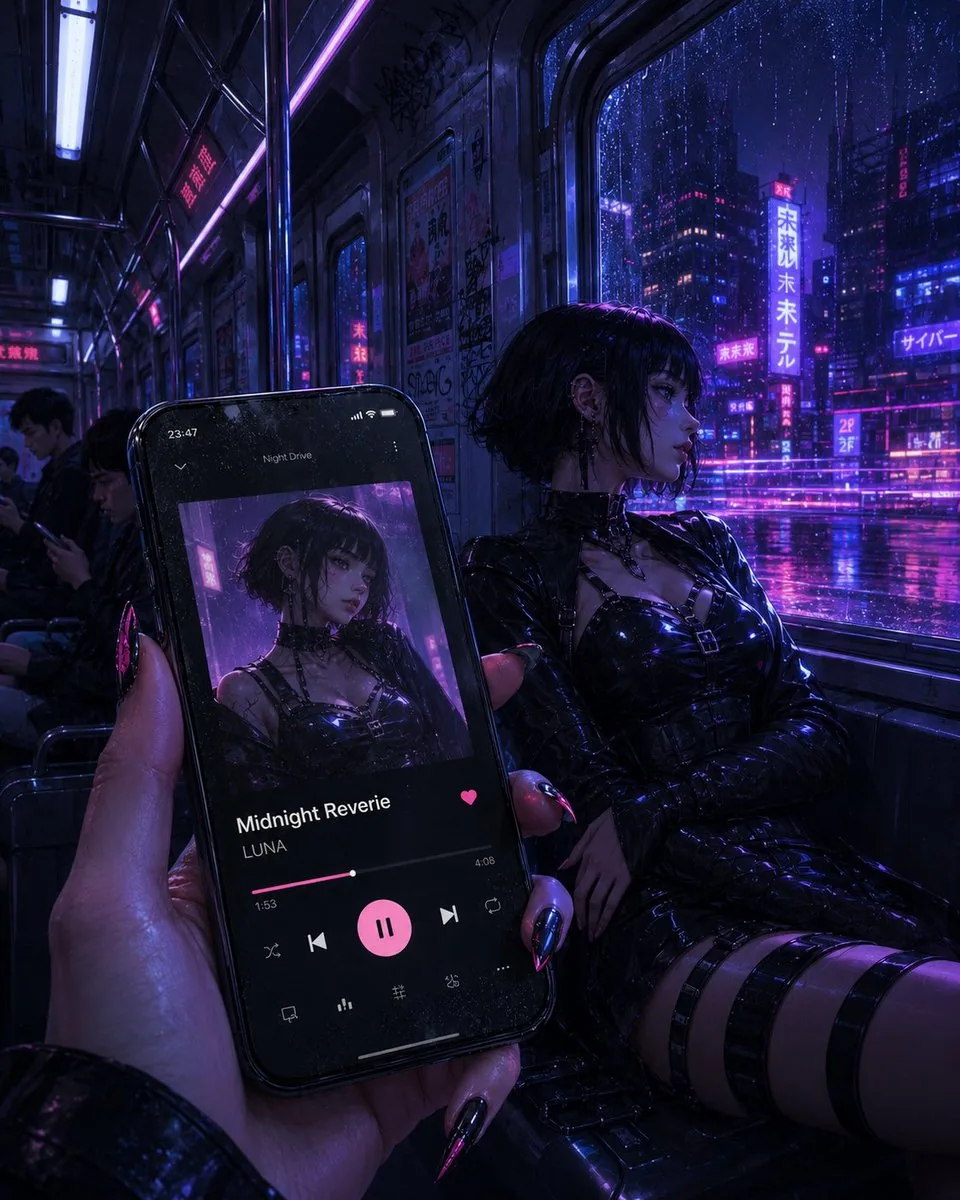 Cyberpunk Subway Music Player reference