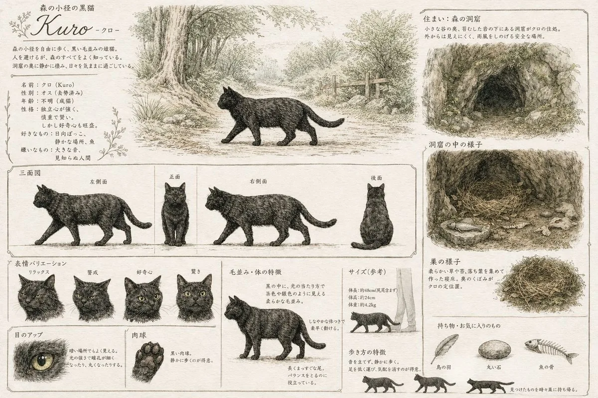 Vintage Creature Concept Art Sheet reference