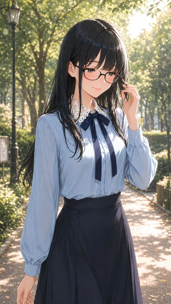 Portrait of a Gentle Woman with Glasses reference