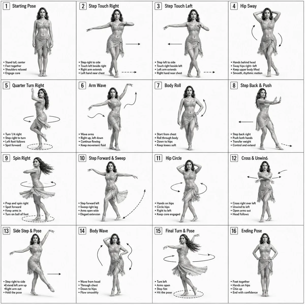 Dance Choreography Instruction Sheet reference