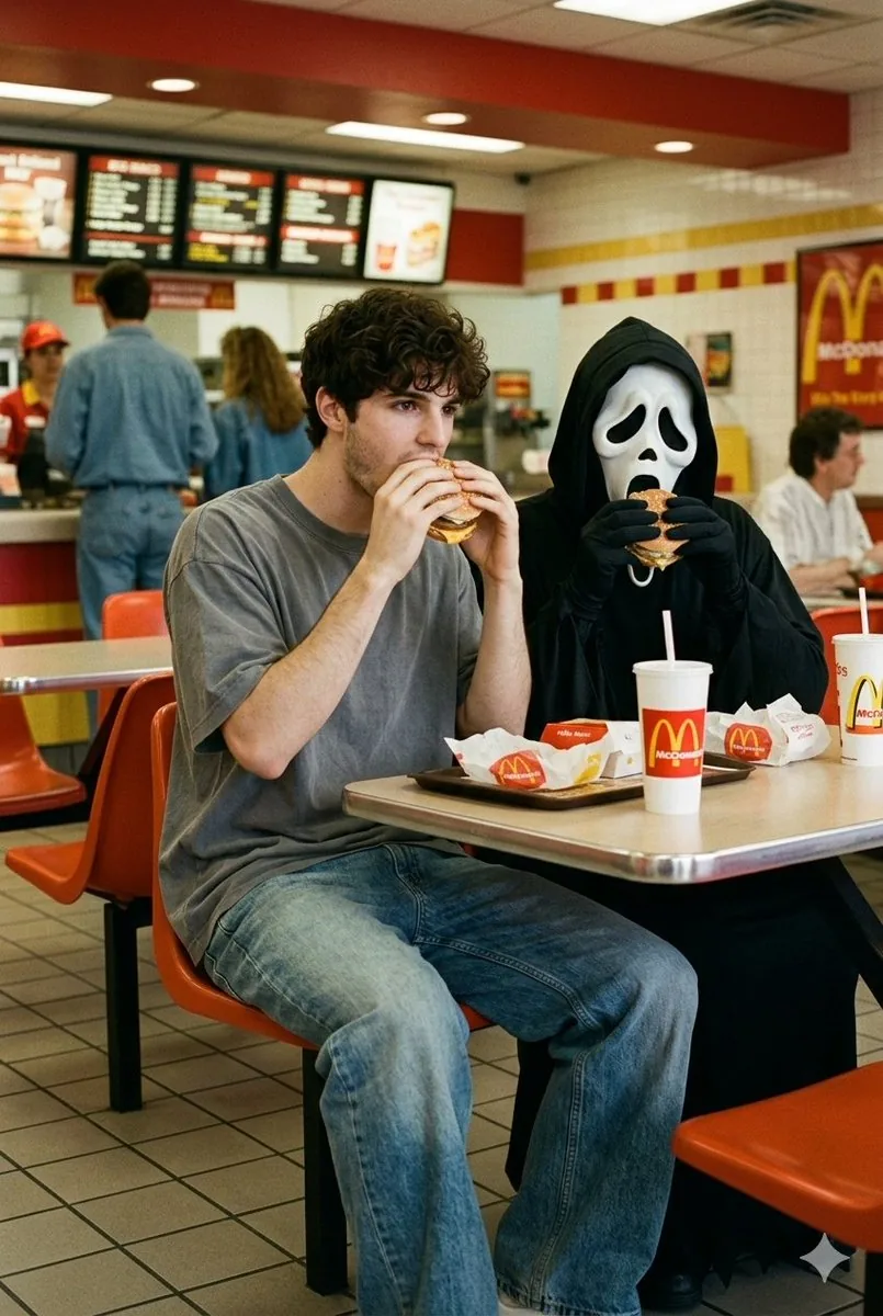 90s Horror McDonald's with Ghostface reference