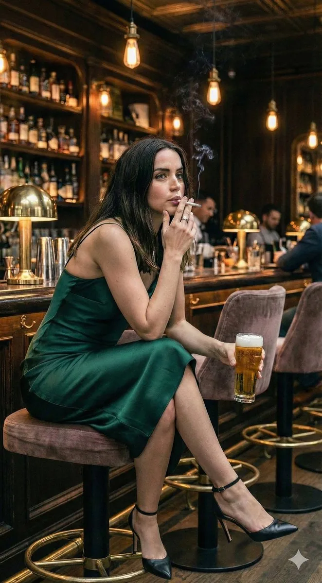 Contrastive Scene Generation: Ana de Armas in Glamour vs. Domestic Realism - Nano Banana Pro AI Prompt for Social Media Post reference