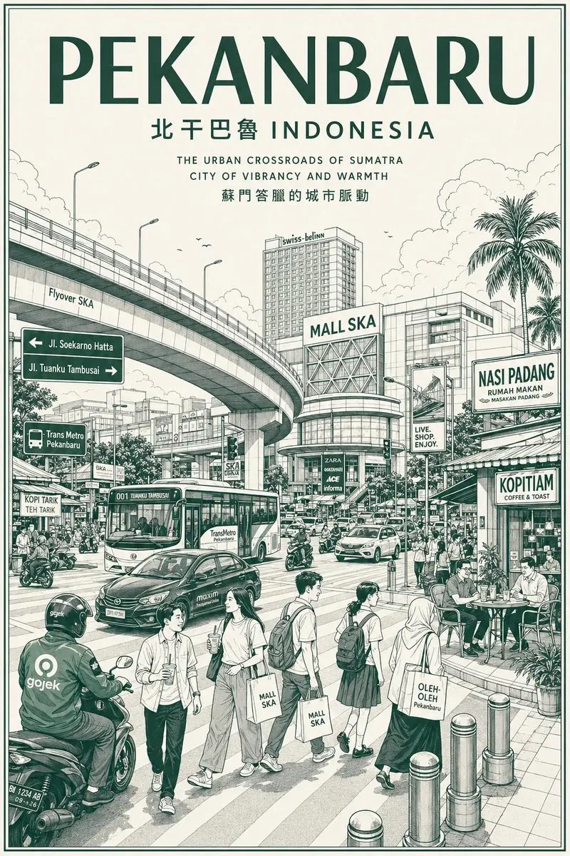 Vintage Monochrome City Travel Poster reference