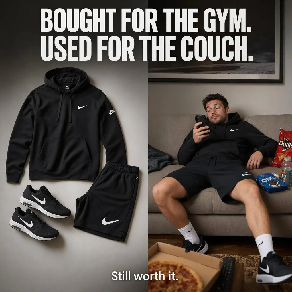 Split-Screen Athleisure Ad reference