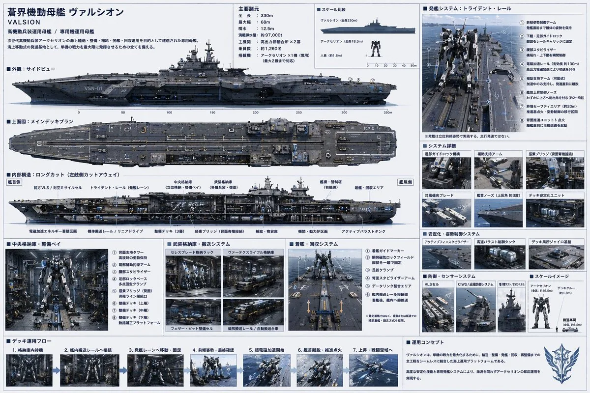 Sci-Fi Mecha Carrier Specification Sheet reference