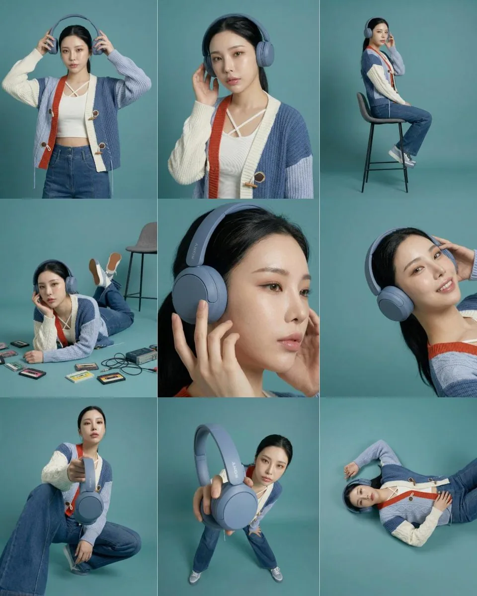 3x3 Storyboard Grid of a Young East Asian Woman reference