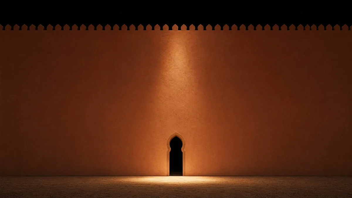Minimalist Moorish Wall at Night reference