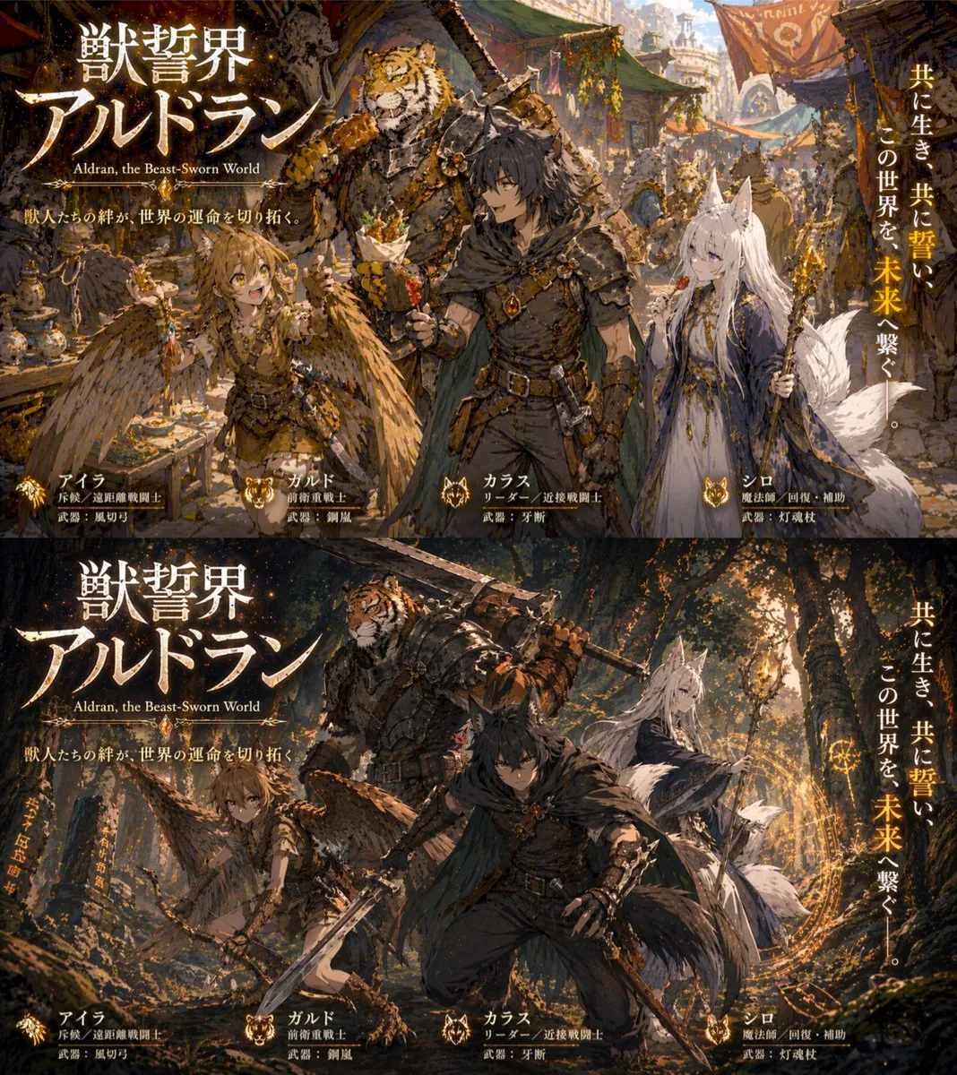 Two-Panel RPG Concept Art reference