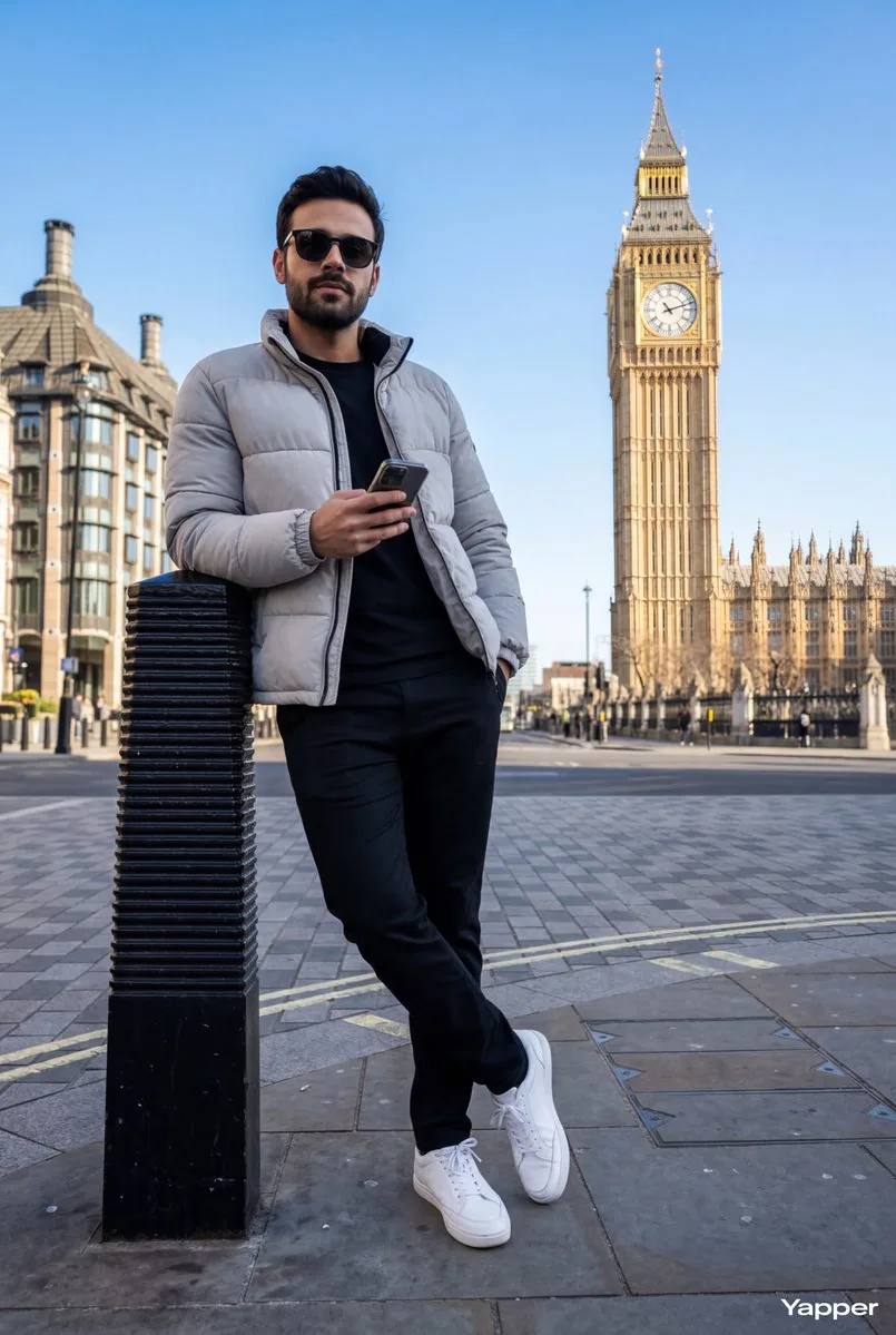 Hyper-Realistic Street Shot with Big Ben reference